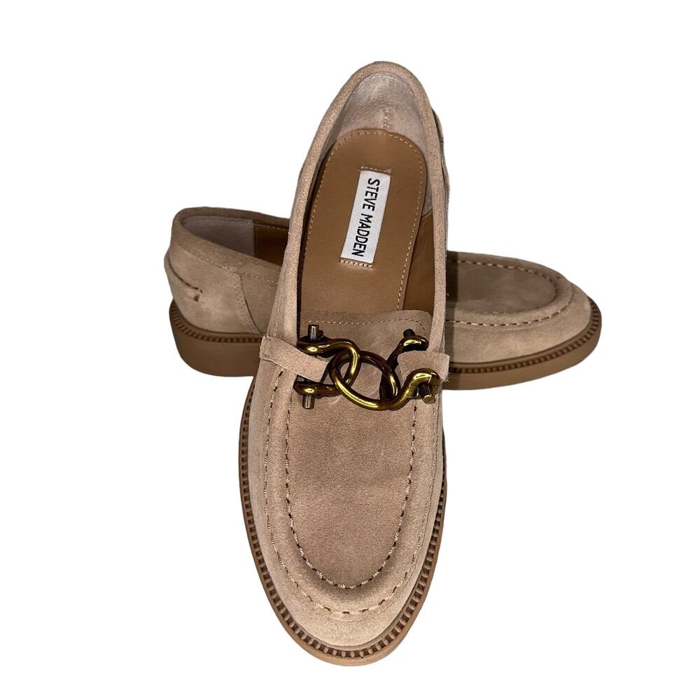 Steve Madden Karmine Suede Leather Flat Loafers Buckles Women's Shoes Size 7.5 - Picture 3 of 9